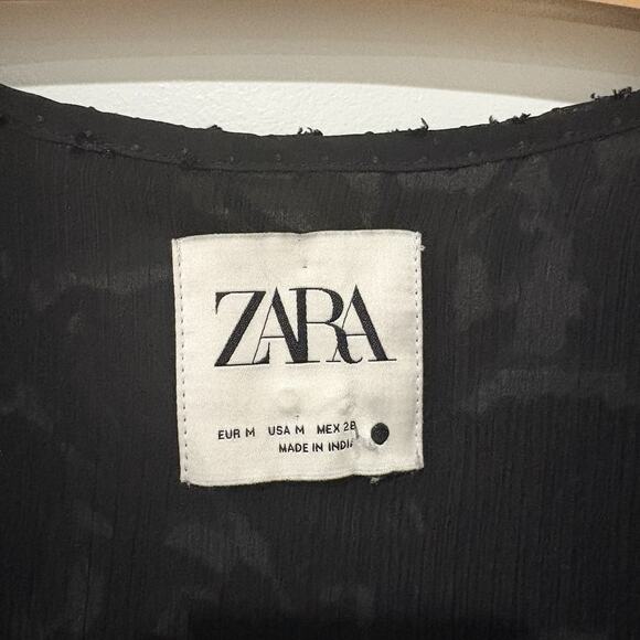 Zara | Bolero Sequin Swiss Dot Jacket Top Sequins FLAW- Size Medium - Picture 5 of 10